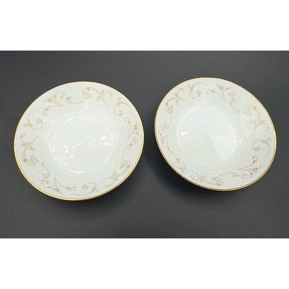 Noritake Duetto 6610 Japan 5.5” Fruit Dessert 2 Bowls Excellent Condition Vtg